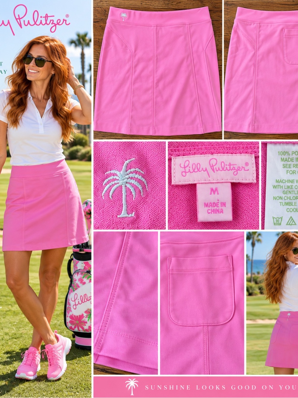 Lilly Pulitzer Lip 👄 stick 💄 Pink A-Line Golf Skirt Has Stretch. Look 👀 Fab!